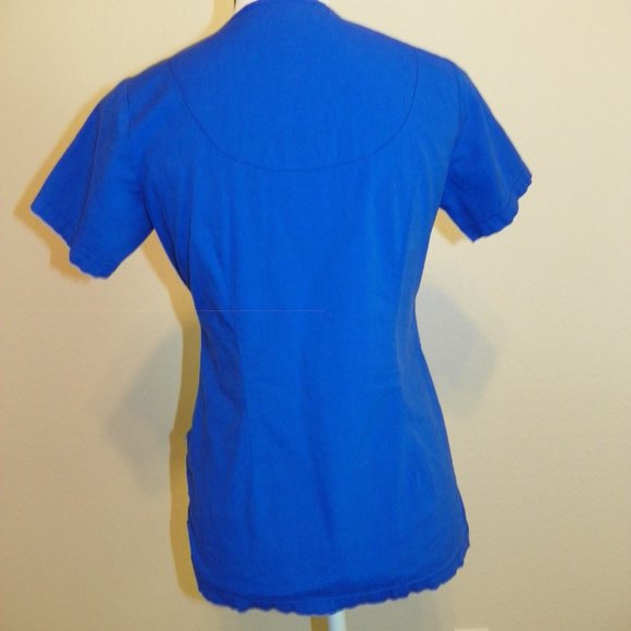 X Small Maevn Scrub Top Blue EcoFlex Short Sleeve - Picture 3 of 5